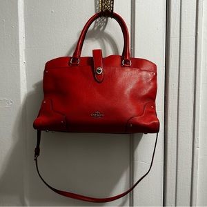 Coach Mercer Top Handle Satchel, Red Coral